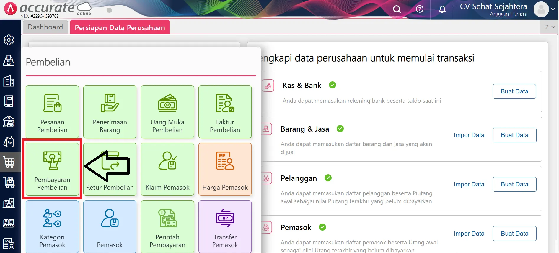 mencatat beban pembelian ke cost nilai persediaan